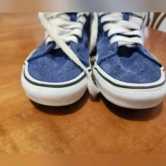 VANS Sk8-Hi Top Shoes Blue Suede Slip Unisex Big Kids 4 - Picture 9 of 11